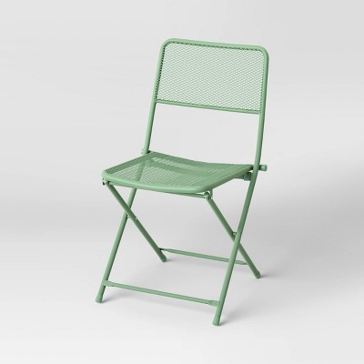 Metal Mesh Outdoor Portable Patio Folding Chair Green - Room Essentials™