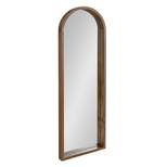16" x 48" Hutton Wood Framed Arch Decorative Wall Mirror Rustic Brown - Kate & Laurel All Things Decor
