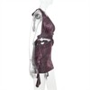 Clotth Women's Floral Print Dress - Sleeveless Halter Mini Dress, Backless Bodycon Dress with Cut-out Detail, Sexy Party Dress, Dark purple - 4 of 4