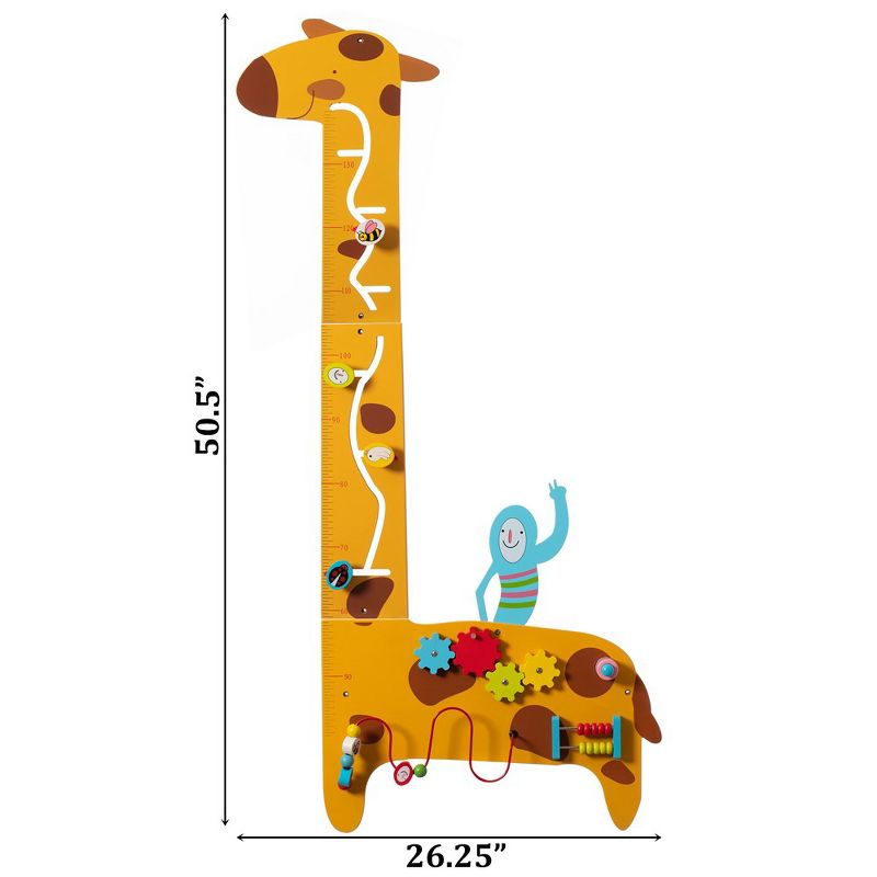 ShpilMaster Wooden Giraffe Sensory Wall Game, Activity Toy Growth Chart for Playroom, Nursery, Preschool, and Doctors' Office, 5 of 16