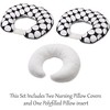 Bacati - 3 pc Dots/Pin Stripes Black/White Hugster Feeding & Infant Support Nursing Pillow - 4 of 4