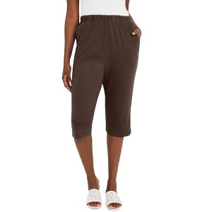 Jessica London Women's Plus Size Soft Ease Capri - 1 of 4