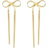 Bow Earrings for Women, 18K Gold Plated Bow Stud Earrings Bow Dangle Drop Earrings Ribbon Earrings Trendy Prom Earrings Gold Earrings for Women - 2 of 4