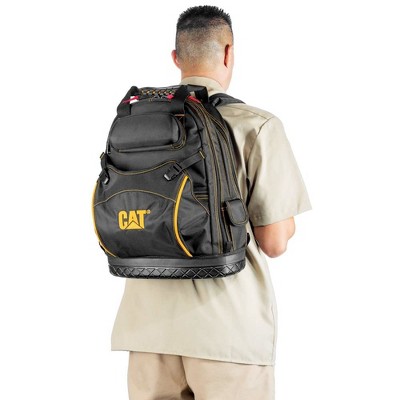 Black 18 Inch Polyester Tool Backpack with Multiple Pockets