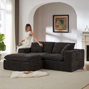 108'' Chenille Cloud Modular Sectional Sofas with High-Density Sponge Seat and Freely Combinable Design - 1 of 4