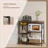 Bakers Rack, Coffee Bar Stand with Charging Station, Storage Shelves, Pull-Out Wire Basket, Table for Microwave, Kitchen - 3 of 4