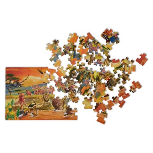 Melissa And Doug African Plains Safari Jumbo Floor Puzzle 100pc - image 1 of 4