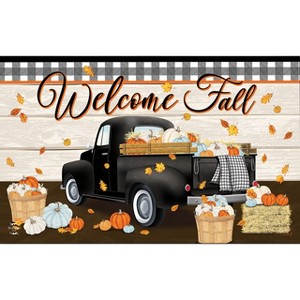 Briarwood Lane Doormat 30x18 Indoor Outdoor Welcome Fall Black Truck For Fall Doormat - 1 of 4