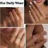 14K Gold Plated Thin Stackable Rings Minimalist Non Tarnish Half Cubic Zirconia Band Rings - 4 of 4
