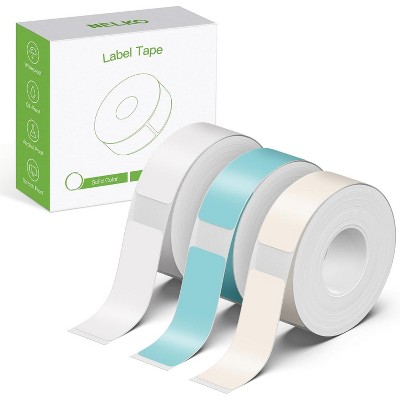 NELKO Genuine P21 Label Maker Tape, Adapted Label Print Paper, 14x40mm (0.55"x1.57"), 180 Tapes/Roll, 3-Roll, Grey/Brown/Green