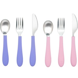WeeSprout Kids Stainless Steel Utensils Set - Premium 18/8 Grade Silverware Kit - 2 Spoons, 2 Forks, 2 Knives - 1 of 4