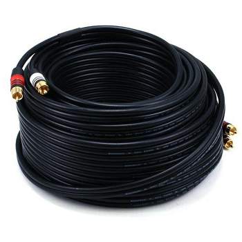 Monoprice Premium RCA Cable - 75 Feet - Black | 2 RCA Plug to 2 RCA Plug, Male to Male, 22AWG