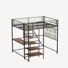 GDFStudio Holden Metal Loft Bed with Desk, Built-in Charging Station and LED Lighting - 4 of 4