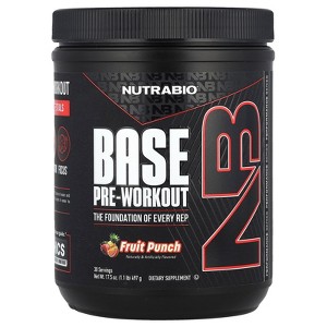 NutraBio Base Pre-Workout, Fruit Punch, 1.1 lb (497 g) - 1 of 4