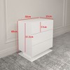 NicBex Nightstand with Adjustable LED Light,Side Table with Solid Wood Frame and 3 Drawers,Bedside Table for Bedroom,Living Room,White/Black - 3 of 4