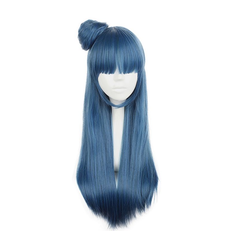 Unique Bargains Women's Wigs 30" Blue with Wig Cap Long Hair, 1 of 7