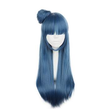 Unique Bargains Women's Wigs 30" Blue with Wig Cap Long Hair