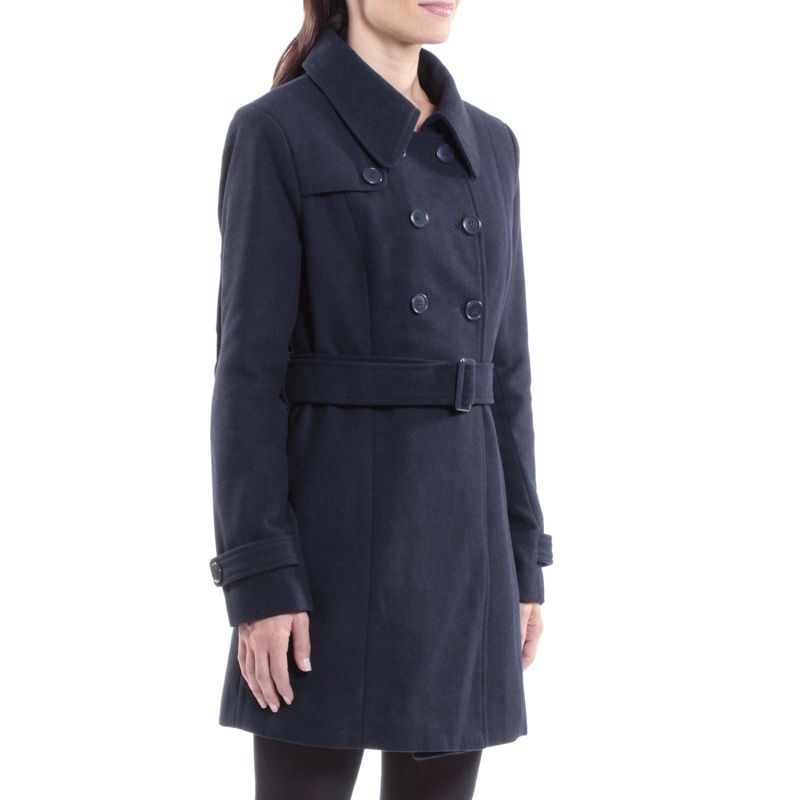 Alpine Swiss Keira Womens Wool Double Breasted Belted Trench Coat, 5 of 11