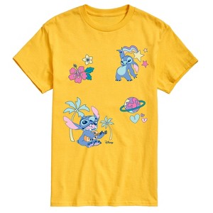 Men's - Disney - Lilo Stitch Patch Oversized Short Sleeve Graphic T-Shirt - 1 of 4