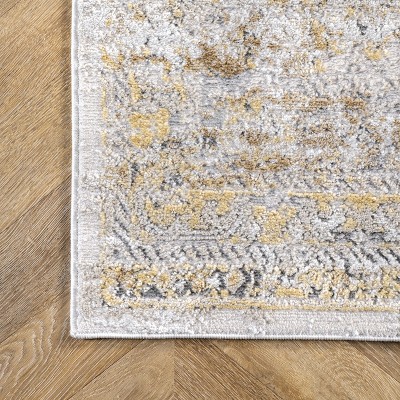 Vintage Speckled Gold 5' x 8' Braided Wool Blend Area Rug