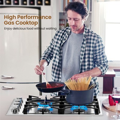 Costway 30" Stainless Steel 4-Burner Propane Gas Cooktop
