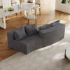 Symmetrical Corduroy Semi-Circular Sectional Sofa with 4 Pillows - Modular Design for Bedroom, Living Room, Office - 4 of 4