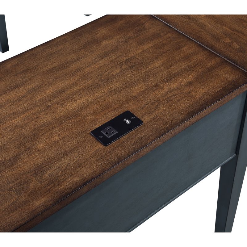 Open L-Shaped Pedestal Writing Desk Blue - Fairmont Collection - Martin Furniture, 4 of 10