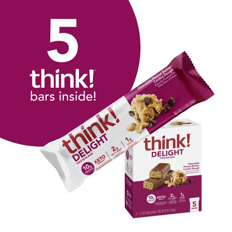 think! Keto Chocolate Peanut Butter Cookie Dough Bars - 5Pk, 6 of 15