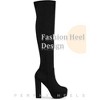 Perphy Women's Platform Chunky Heel Round Toe Over the Knee Thigh High Boots - 4 of 4