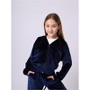 Mocamel Girls' Sport Style Velvet suit，Long Pant，Zipper Sweater with hat Suitable for Autumn Collection - 2 of 4