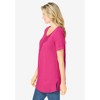 Woman Within Plus Size Short-Sleeve Pintucked Henley Tunic - 4 of 4