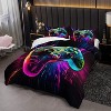 Gaming Home Comforter Set,Game controller pattern,for kids who love gaming. Machine washable,containing 1 Comforter + 2 pillowcases - 4 of 4