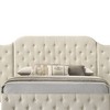 117.99" Queen Bed Ranallo Bed Beige Linen Natural Finish - Acme Furniture: Chrome Frame, Wingback Design - 2 of 4