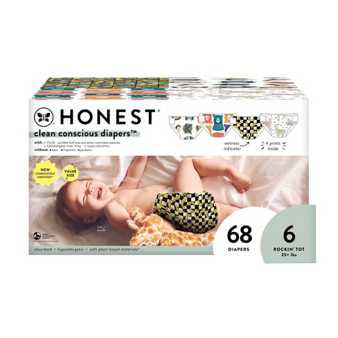 The Honest Company Clean Conscious Disposable Diapers Four Print Pack -  Size 6 - 68ct : Target