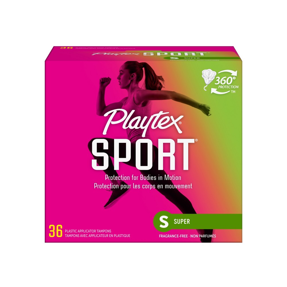 Photos - Menstrual Pads Playtex Sport Plastic Tampons Unscented Super Absorbency - 36ct