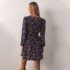 Women's Long Sleeve Elastic Waist Ditsy Floral Dress -Cupshe - 4 of 4