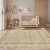 Scalloped Washable Bordered Living Room Bedroom Rug, Ultra Thin Non Slip Indoor Farmhouse Carpet for Dining Room - 3 of 4