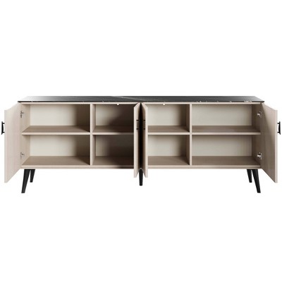 Haley 78.7" Black and White Mid-Century Modern Sideboard