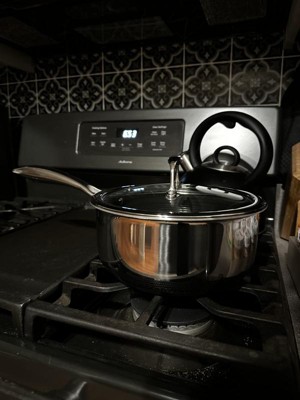 Hexclad 3 Quart Hybrid Stainless Steel Pot Saucepan With Glass Lid - Easy  To Clean : Target