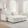 86.6" Corduroy Cloud Modular Sectional Sofa Bed with Big Deep Seat and 2 Storage Ottoman for Small Living Room - 3 of 4