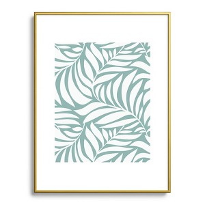 Heather Dutton Flowing Leaves Seafoam Metal Framed Art Print - Deny Desings - 1 of 3