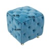 FONTOI Modern Velvet Upholstered Ottoman, Square Foot Stool, Dressing Makeup Chair, End Table for Living Room Bedroom, Blue, 18.1"*18.9"*18.1" - 3 of 4