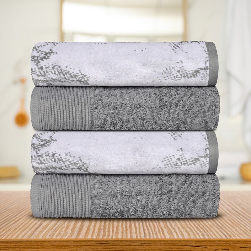 Cotton Quick Drying Solid and Marble Assorted Towel Set by Blue Nile Mills, 3 of 8
