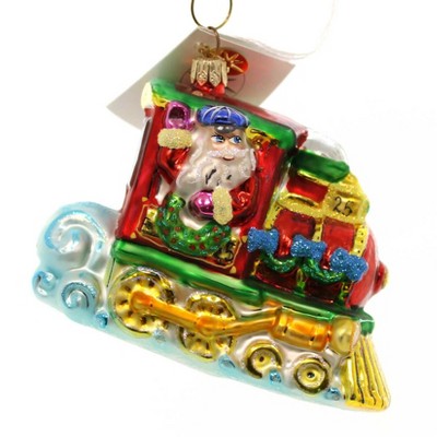 Christopher Radko Company 3.5 Inch North Pole Junction Ornament Qvc Train Santa Christopher  Radko Tree Ornaments