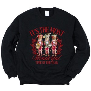 Simply Sage Market Women's Graphic Sweatshirt Nutcracker Wonderful Time - 1 of 4