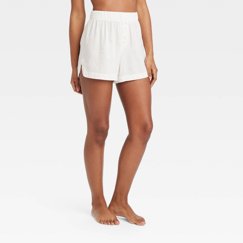 Women's Linen Blend Pajama Shorts - Stars Above™, 1 of 6