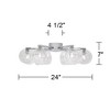Possini Euro Design Wrapped Wire Modern Ceiling Light Flush Mount Fixture 24" Wide Chrome 6-Light Clear Glass for Bedroom Kitchen Living Room Hallway - 4 of 4