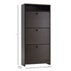 NicBex Shoe Cabinet with 3-Flip Drawers and Open Shelf Farmhouse Shoe Storage Cabinet with Handles for Entryway,Hallway - 3 of 4