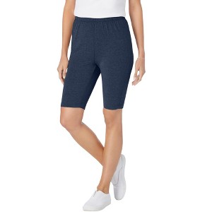 Woman Within Plus Size Stretch Cotton Bike Short - 1 of 4