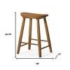 HomeRoots 25" Natural Solid Wood Backless Counter Height Bar Chair - 3 of 4